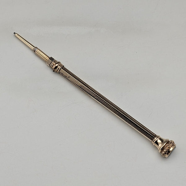 約 1900 年古董鍍金自動鉛筆 82-105 毫米